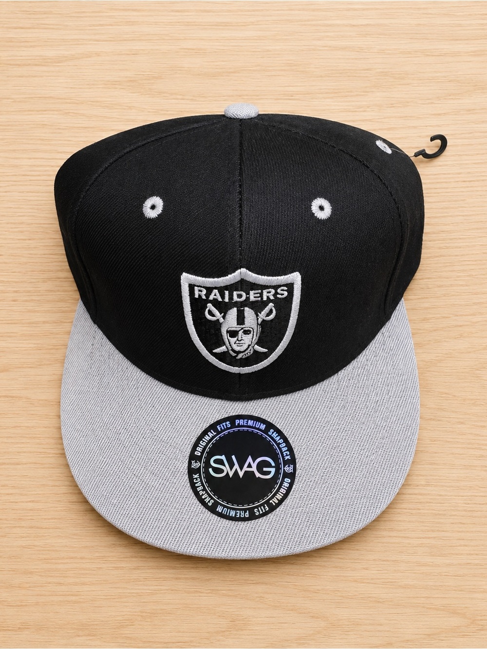 Raiders Snapback Hat - Black and Gray